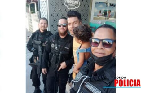 Policiais do GEOP salvam criancinha engasgada com sorvete no BTN